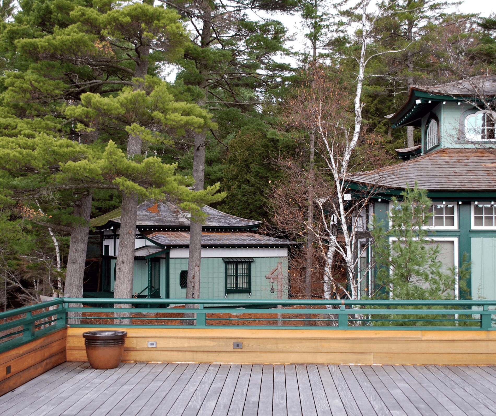 Japanese Cabin From Boathouse Roof Asian Temple House And Boathouse Andrew Chary Architect