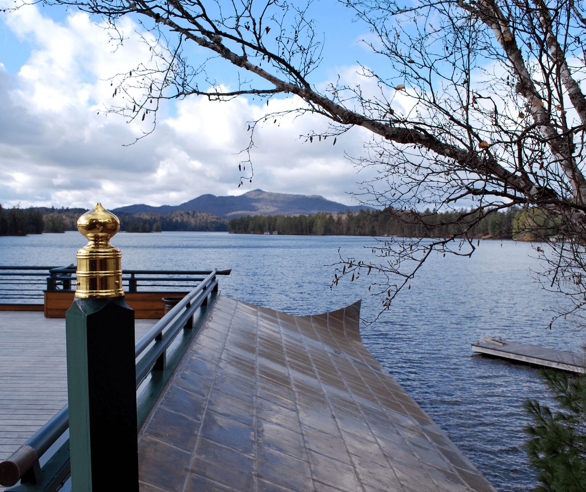 Lake From Boathouse Roof Asian Temple House And Boathouse Andrew Chary Architect