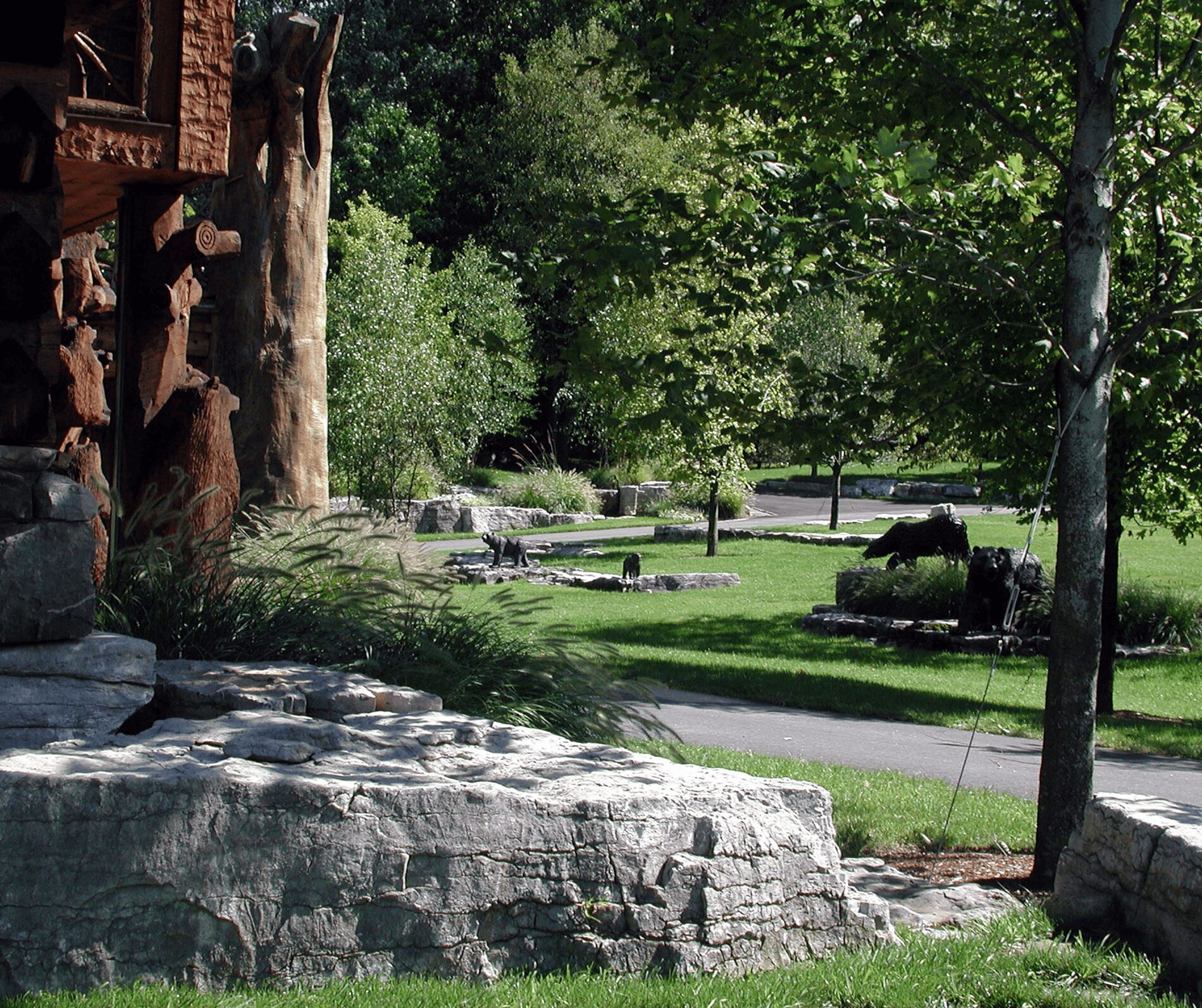 Runamuck Carved Bears Camp Runamak Andrew Chary Architect