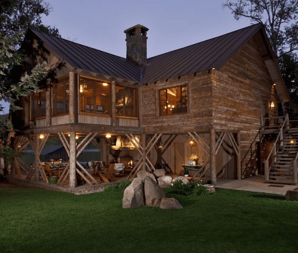 Boathouse Twilight Long Lake Camp Kwenogamac Andrew Chary Architect