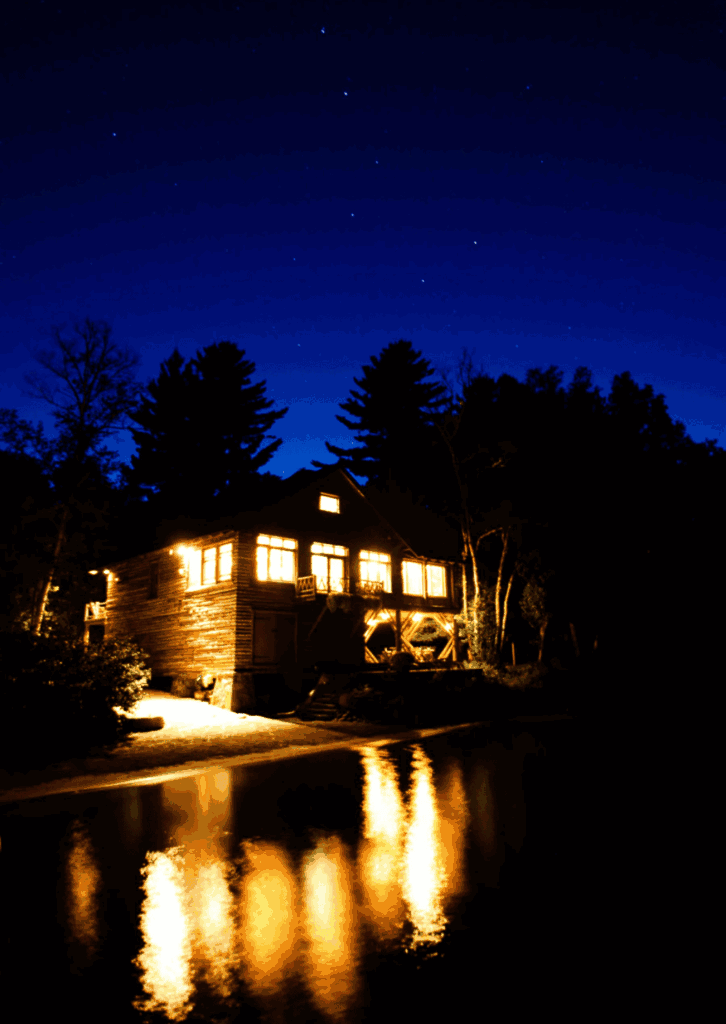 Night Boathouse Interior Kwenogamac Andrew Chary Architect