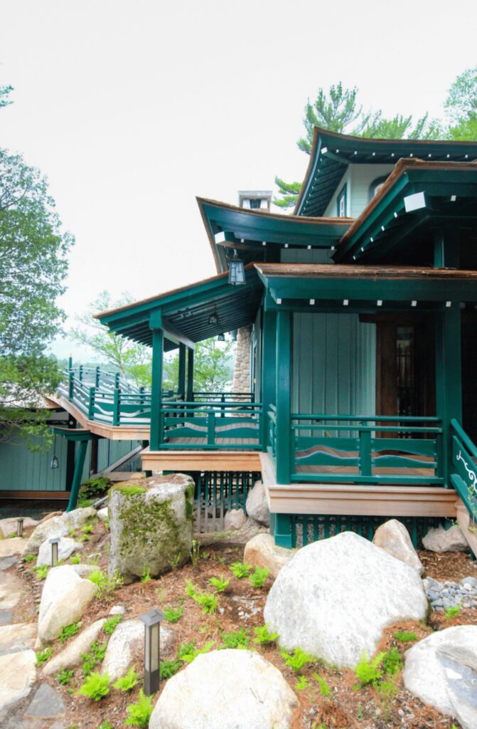 Stone Garden And Lattice Asian Temple House And Boathouse Andrew Chary Architect